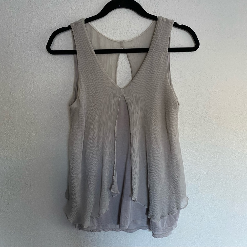 club monaco gray sleeveless layered blouse
